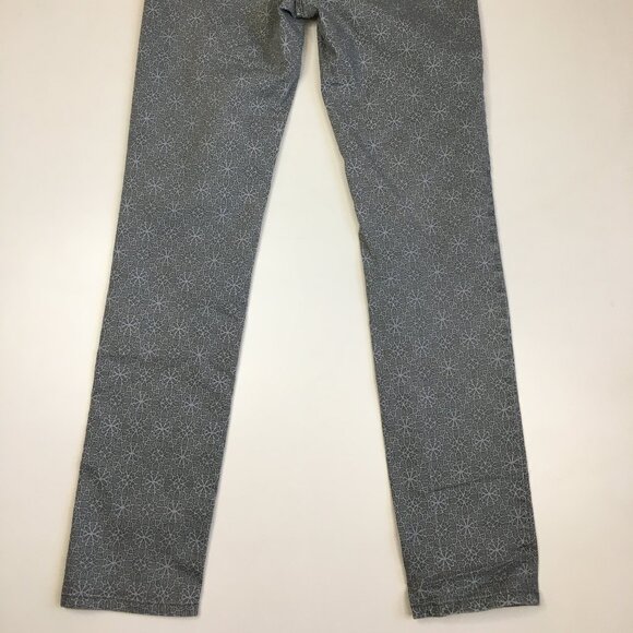 PRANA Gray Print Organic Cotton Blend 5 Pocket Logo Hardware Jeans - Picture 12 of 12